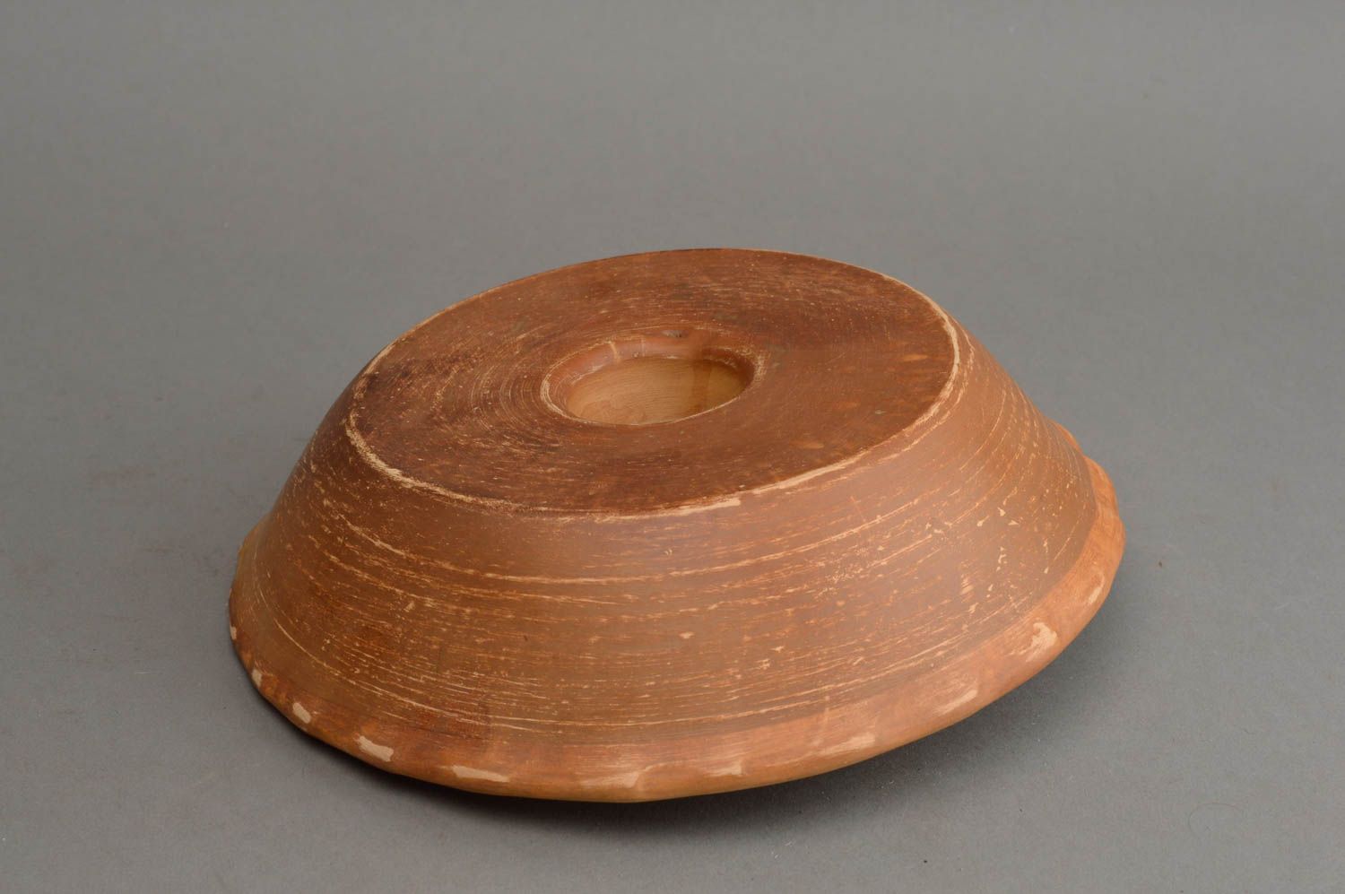 Форма для запекания керамическая с отверстием посередине коричневая хэнд мейд фото 4