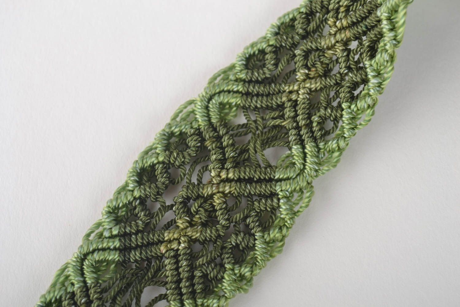 Beautiful green handmade belt stylish woven belt designer unusual accessory photo 3