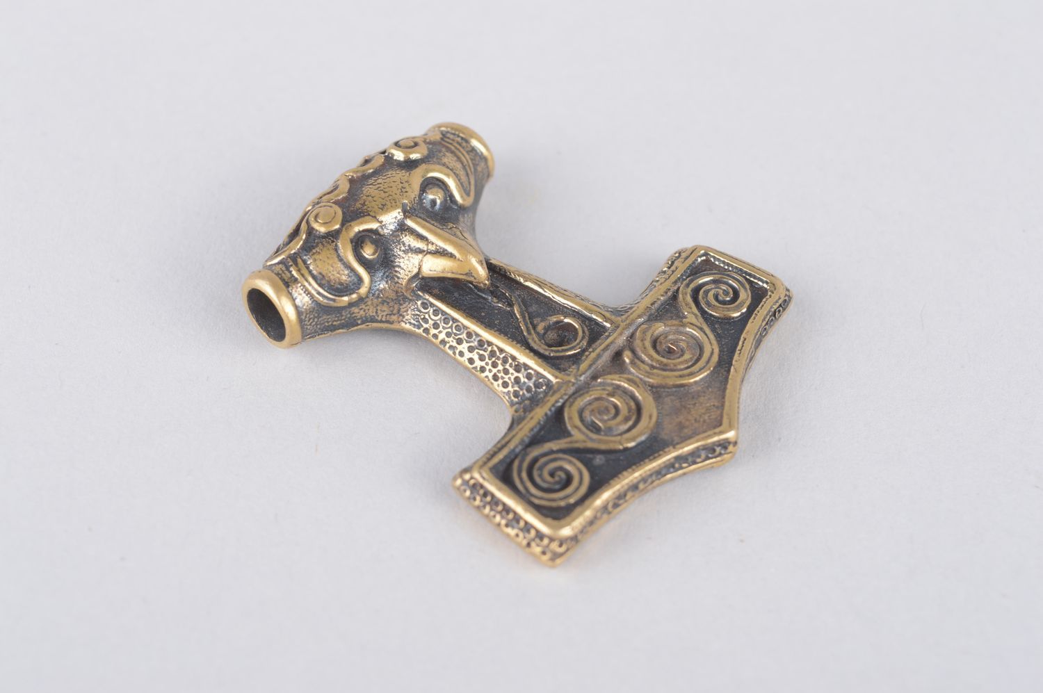 Bronze pendant handmade bronze jewelry metal pendant on cord ethnic jewelry photo 3