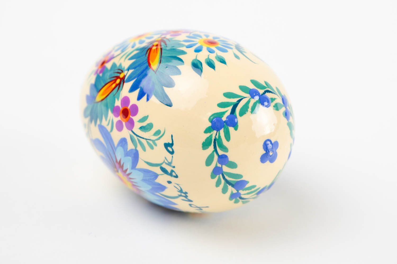 Decoración para Pascua huevo decorado  artesanal de madera regalo original foto 5