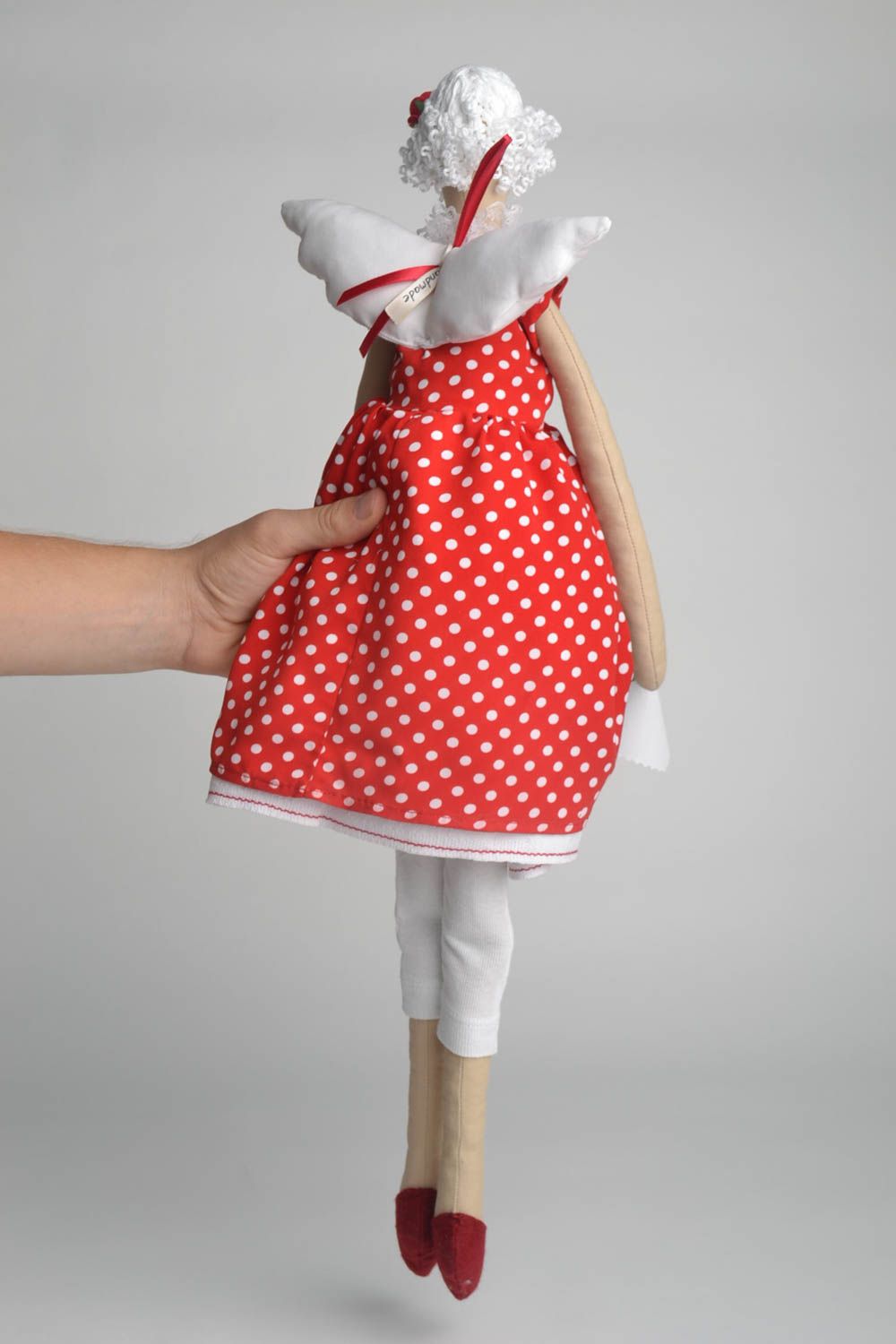 Кукла ручной работы авторская кукла на подставке тряпичная кукла Ангел фото 5