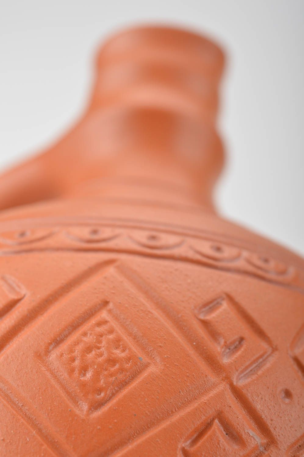 12 oz ceramic terracotta color wine bottle shape carafe with handle 2 lb photo 4
