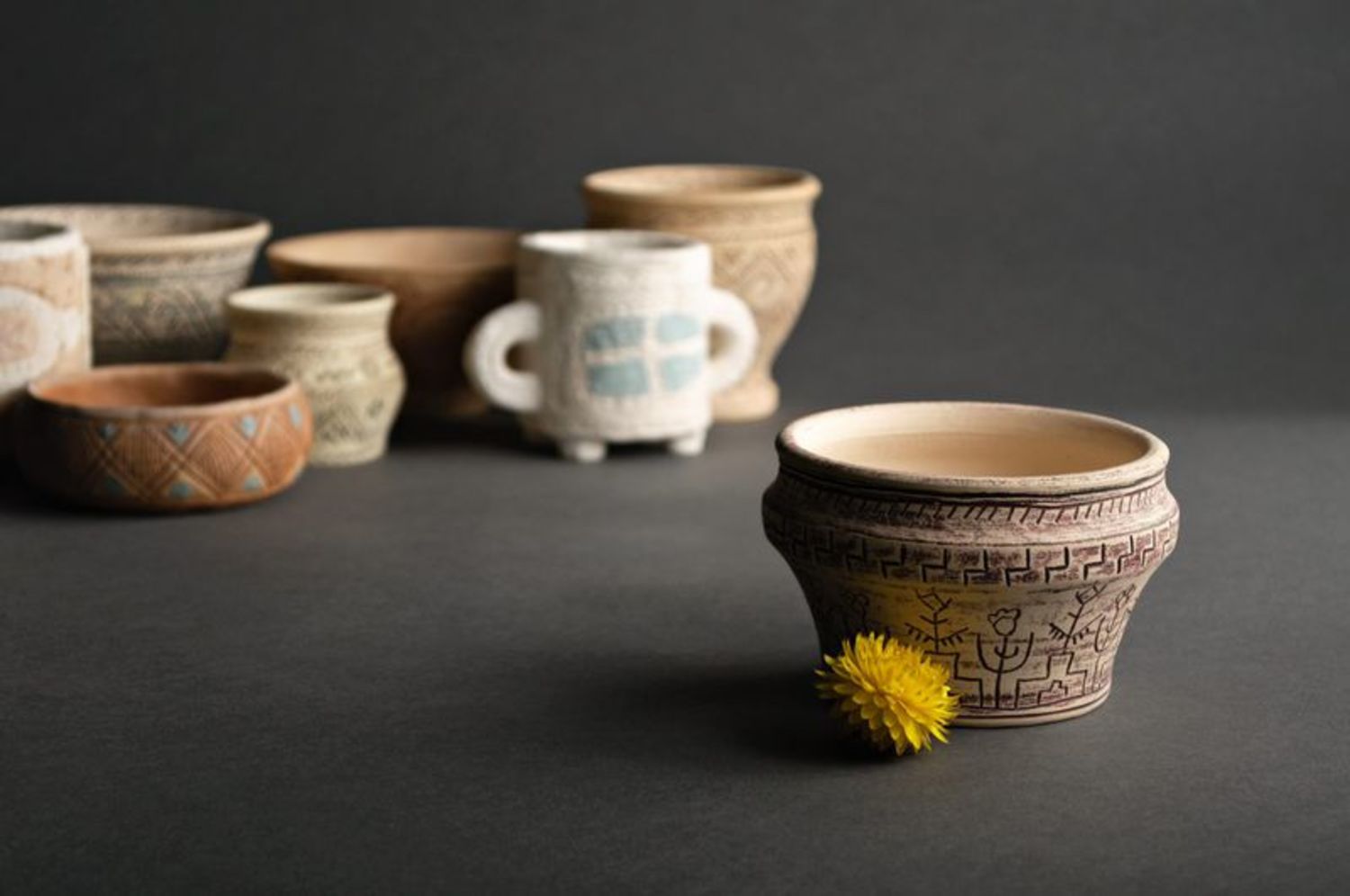 Vaso piccolo fatto a mano vaso di argilla naturale vaso in stile etnico
 foto 4