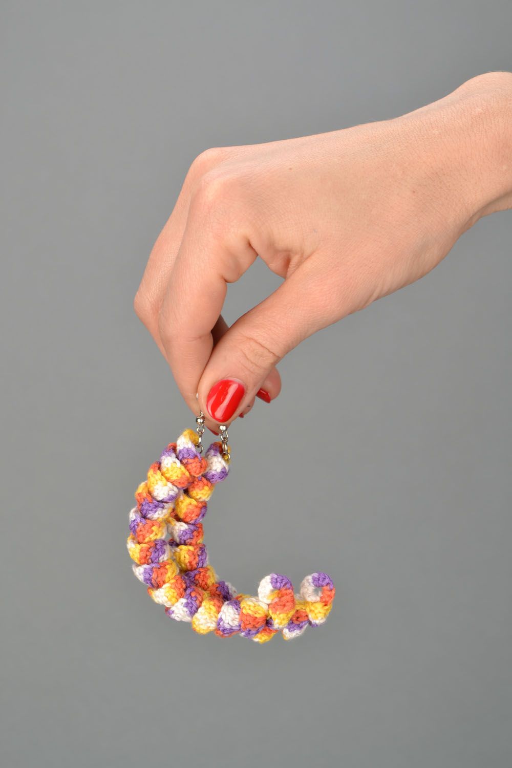 Crochet earrings Rainbow photo 2