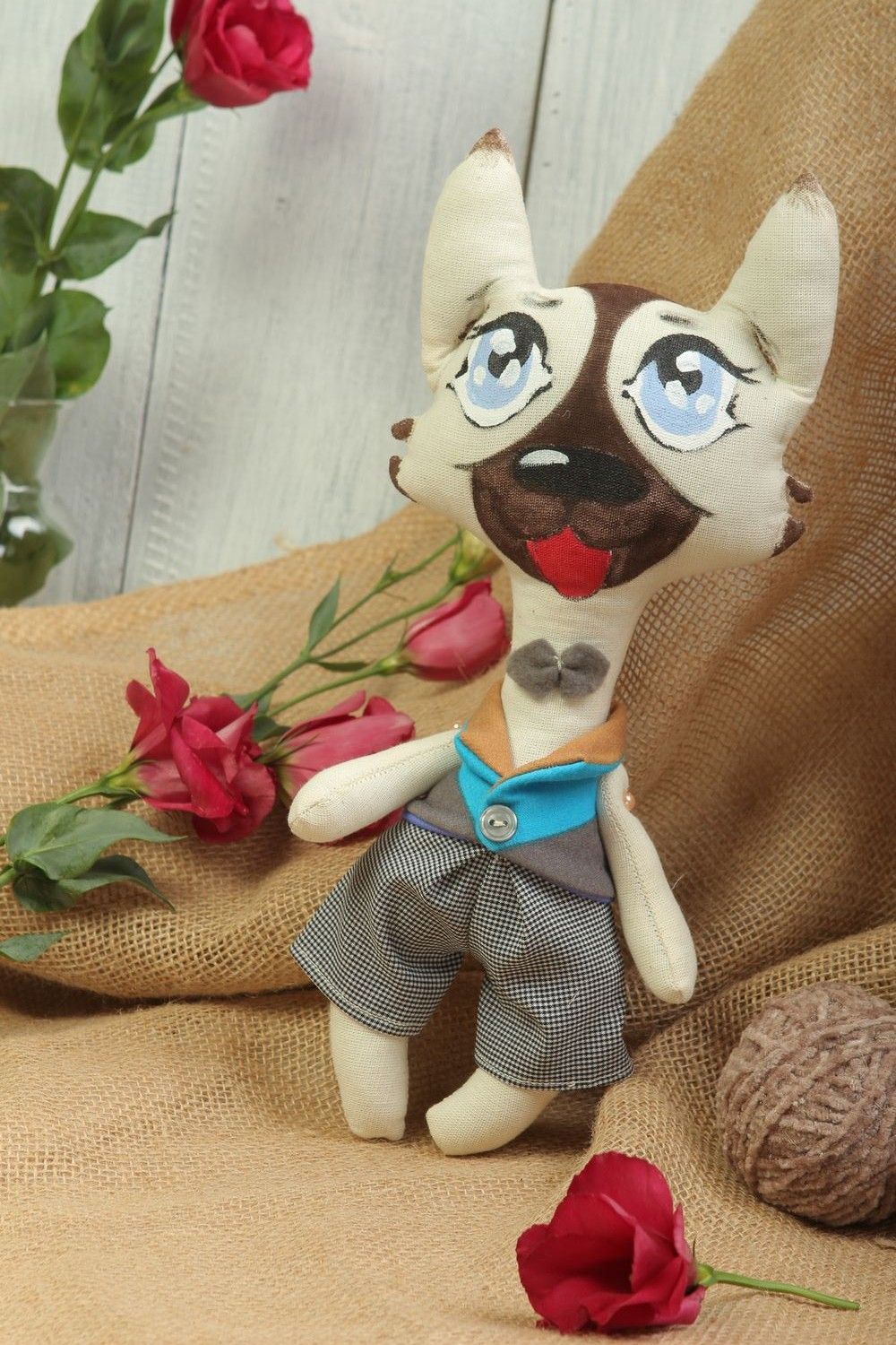 Juguete artesanal regalo para niño juguete original muñeco de tela Perro foto 1