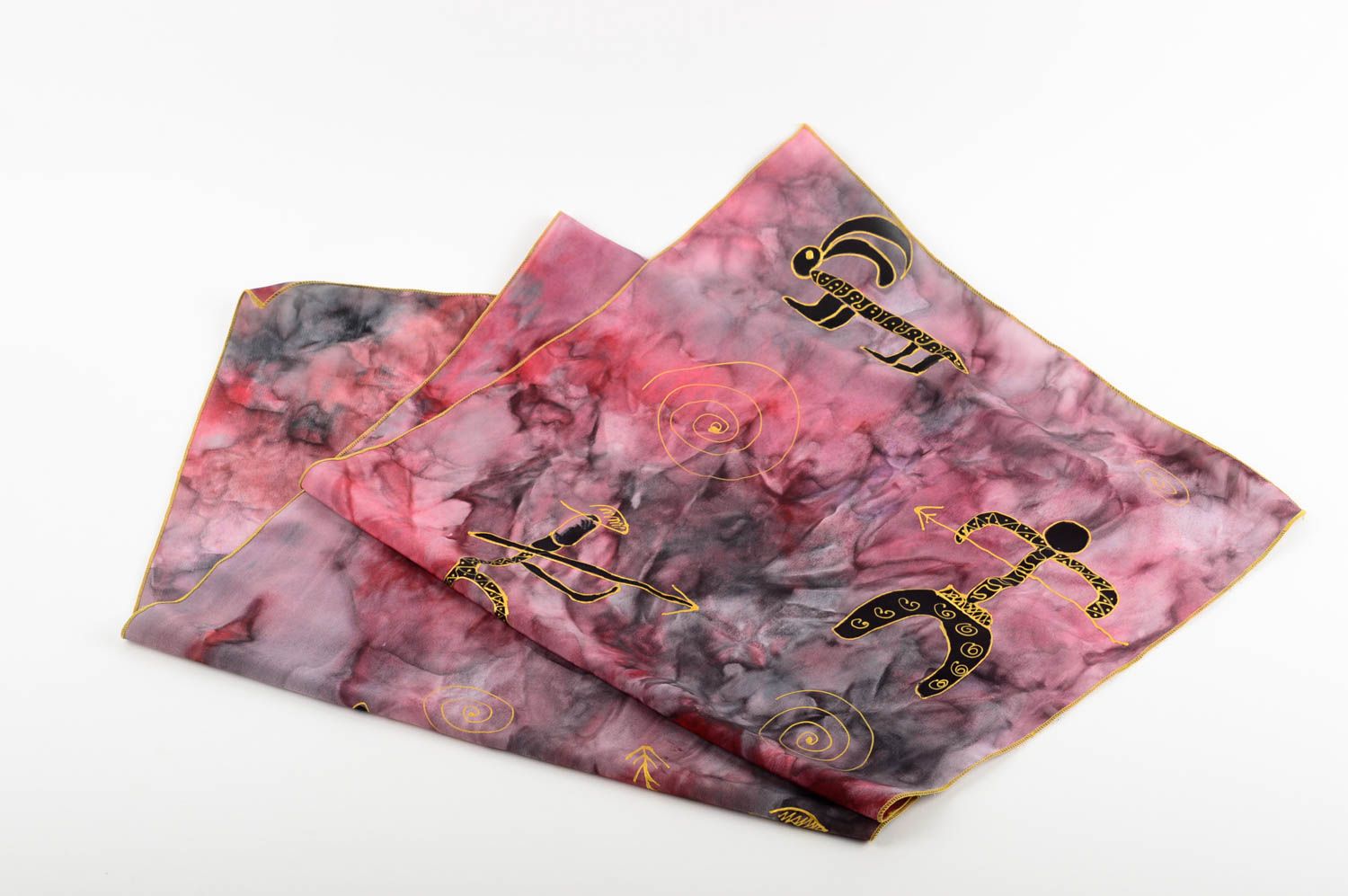 Handmade violetter Designer Schal Damen Stola Accessoires für Frauen gemustert foto 4