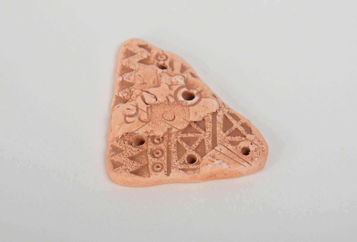 Beautiful handmade DIY clay blank for pendant making triangular photo 4