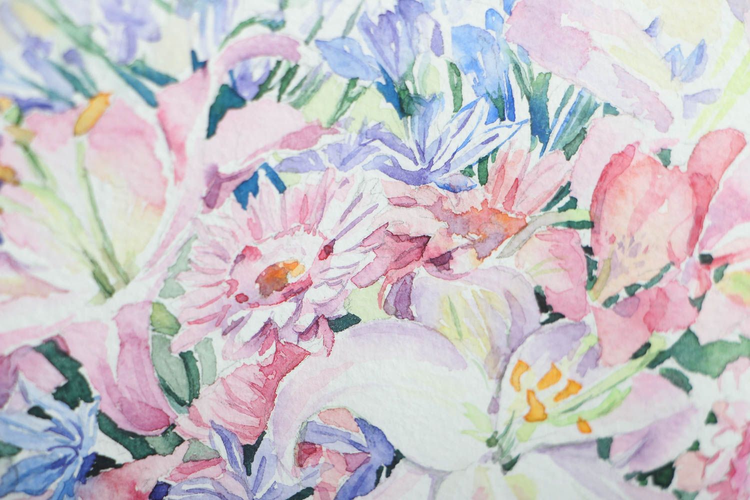 Watercolor painting Flowers photo 2