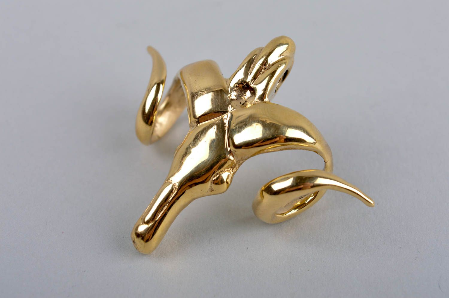 Handmade metal pendant unusual brass pendant stylish designer accessory photo 2