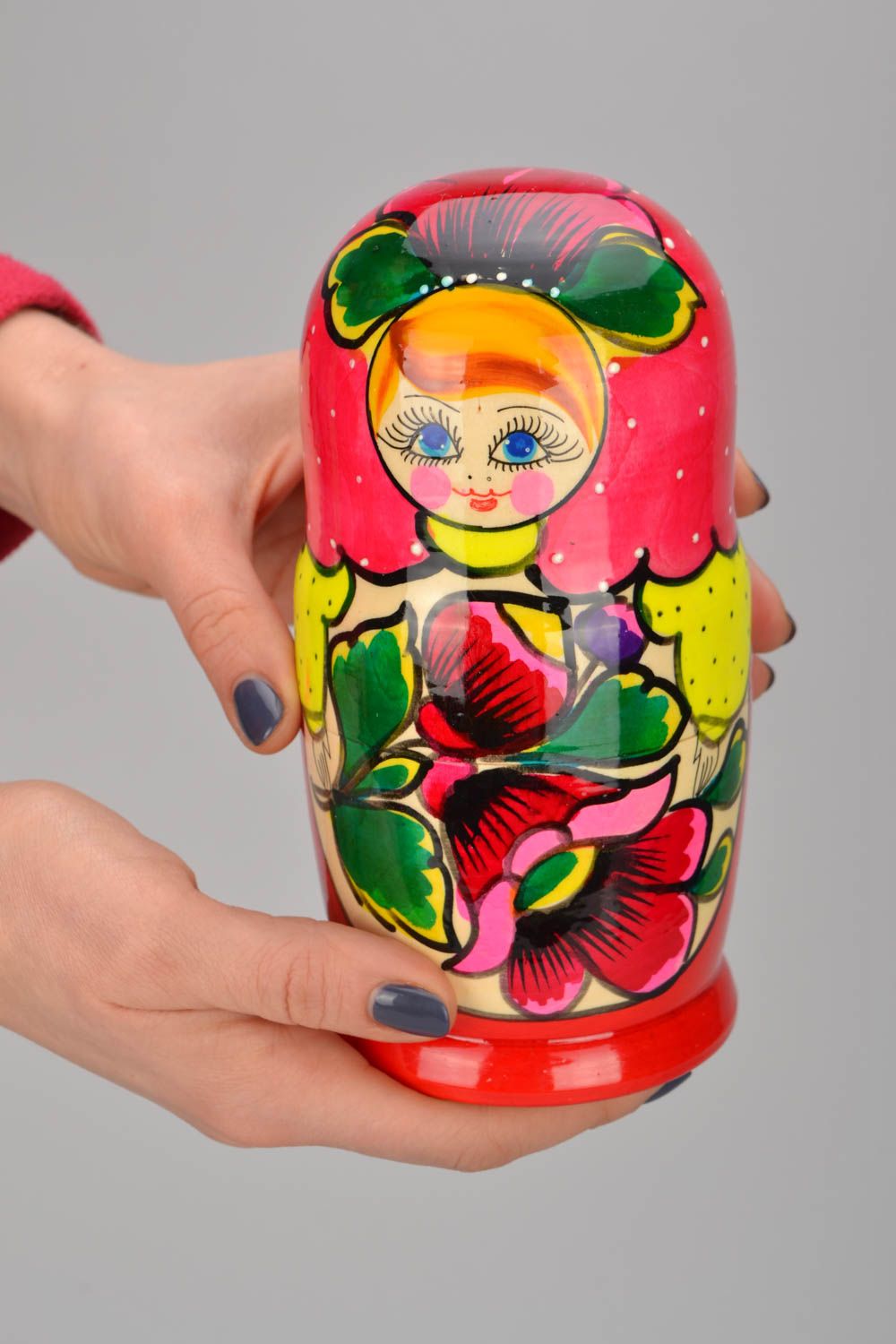 Nesting doll painted with oils photo 1