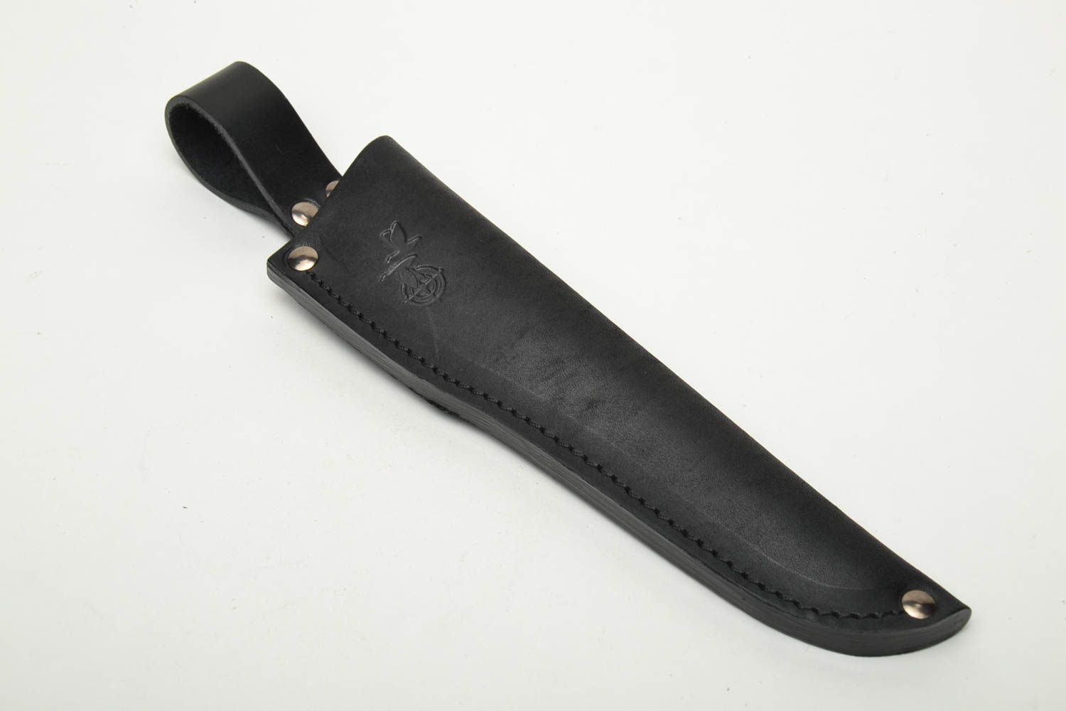 Schwarze Messertasche aus Leder foto 3