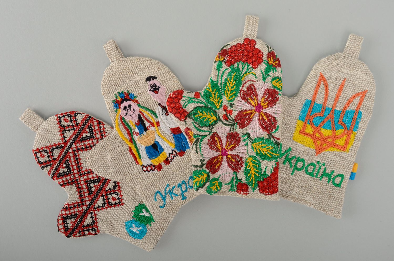 Handmade fridge magnet with embroidery Mitten photo 5
