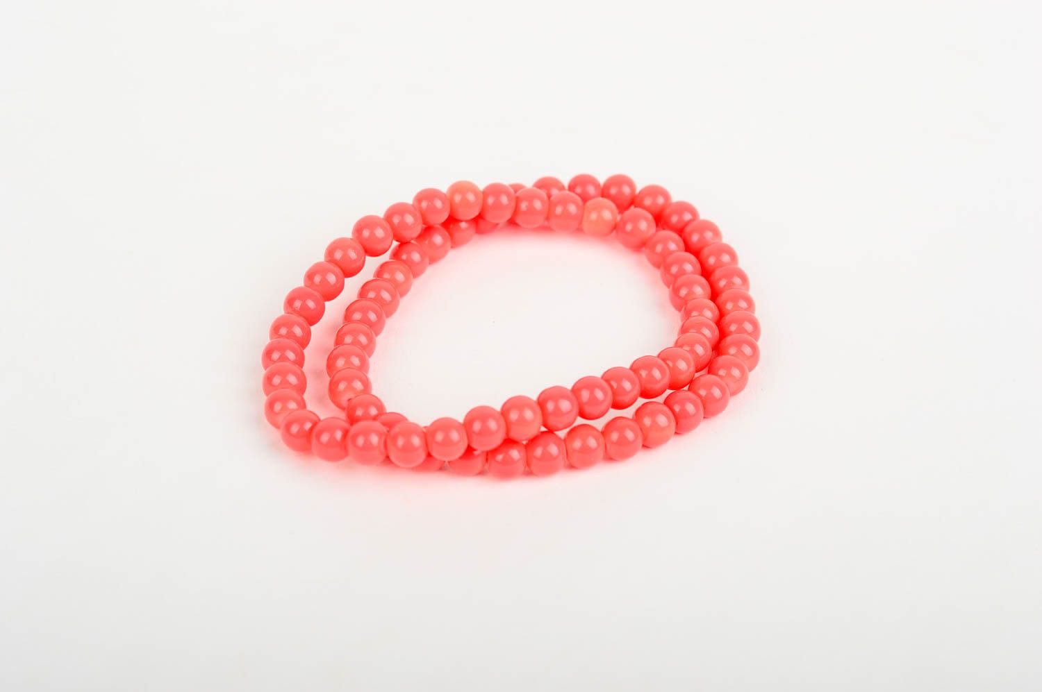 Two-line of large red beads bracelet for girls photo 1