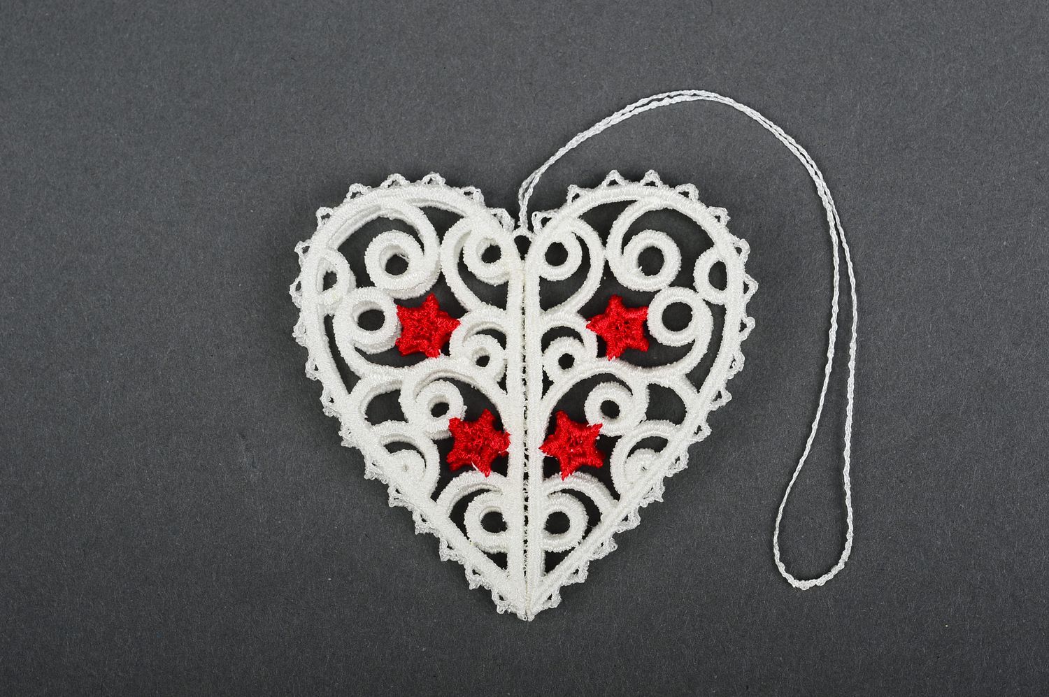 Openwork Christmas toy handmade Christmas decor heart toy decorative use only photo 5
