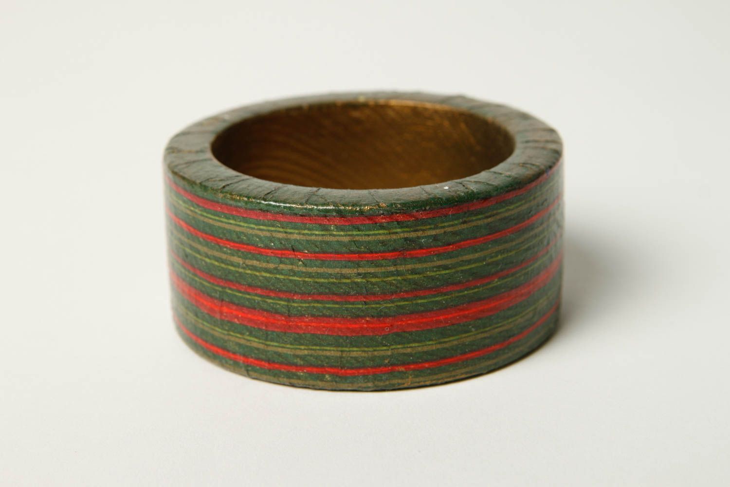 Brazalete artesanal a rayas regalo perzonalizado pulsera de madera original foto 1