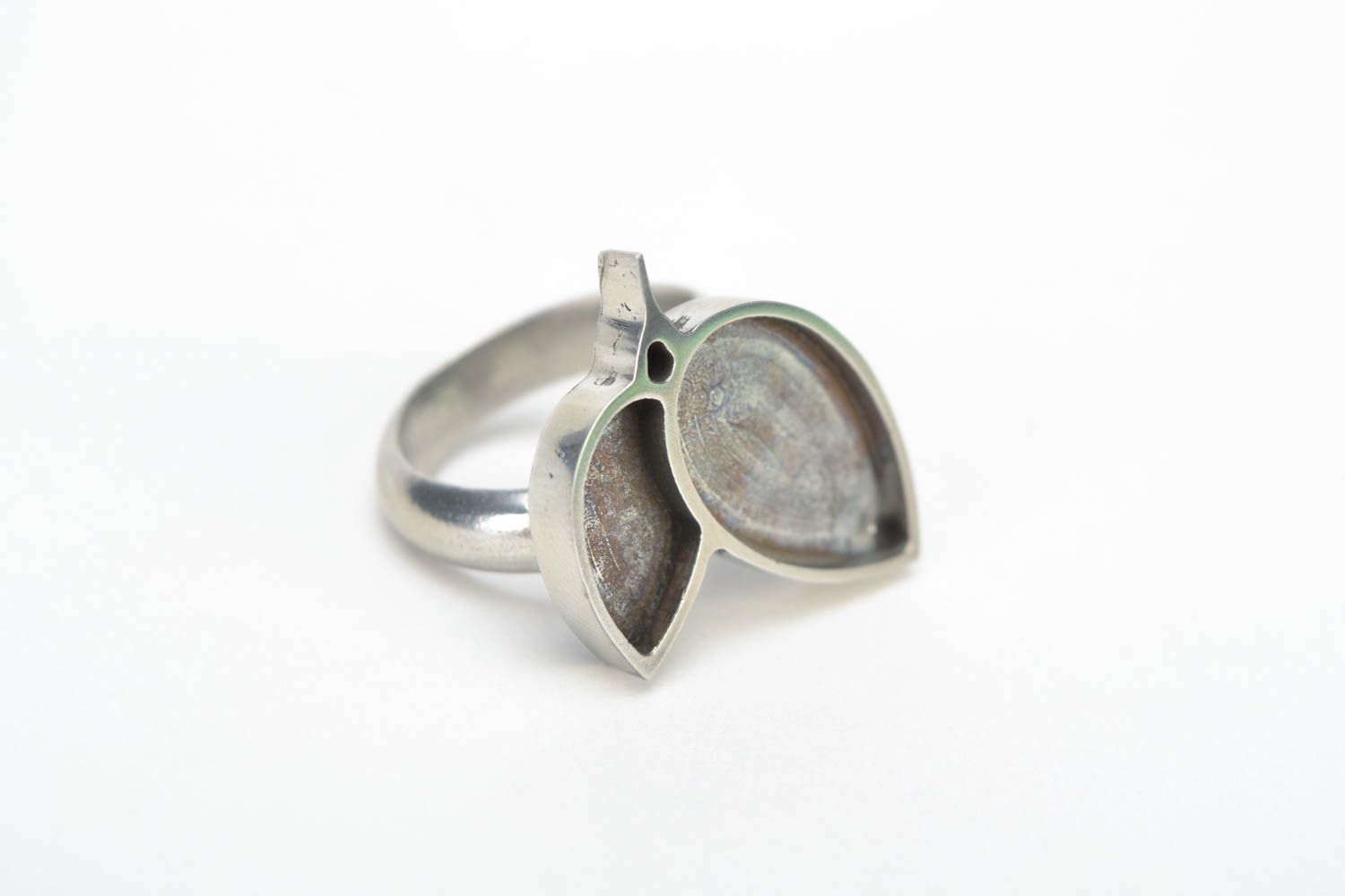Schmuck Ring Rohling aus Metall in Form von Blättern mit einstellbarer Größe foto 3