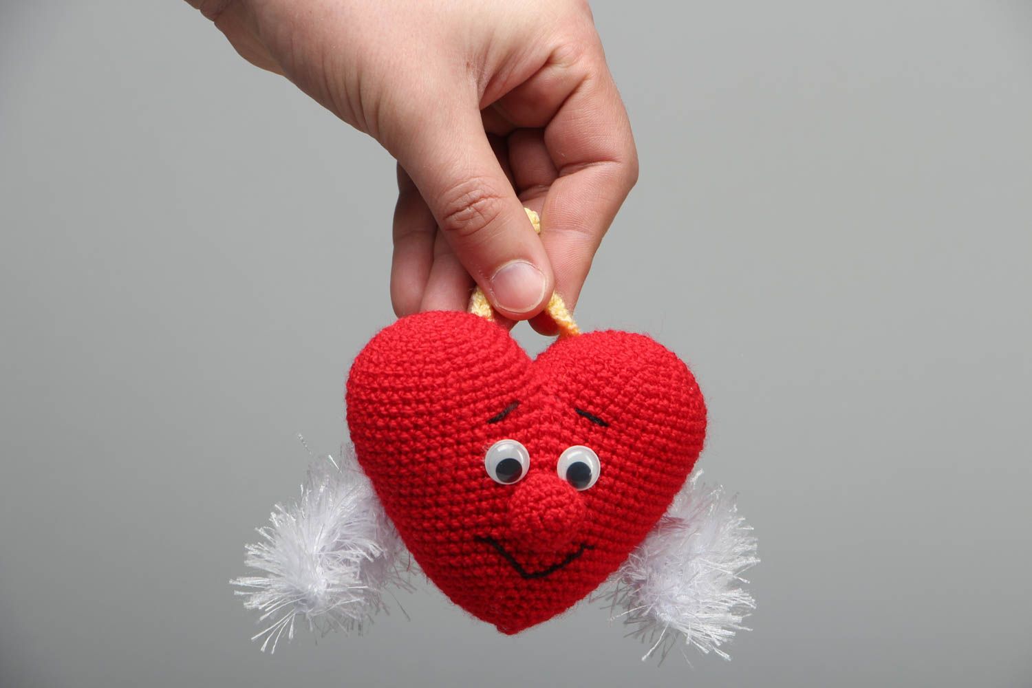 Heart shaped crochet interior pendant photo 4