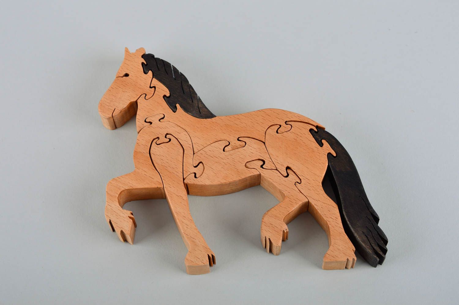 Handmade Pferd Spielzeug Geschenk für Kinder Puzzle Spiel Öko Spielzeug foto 4