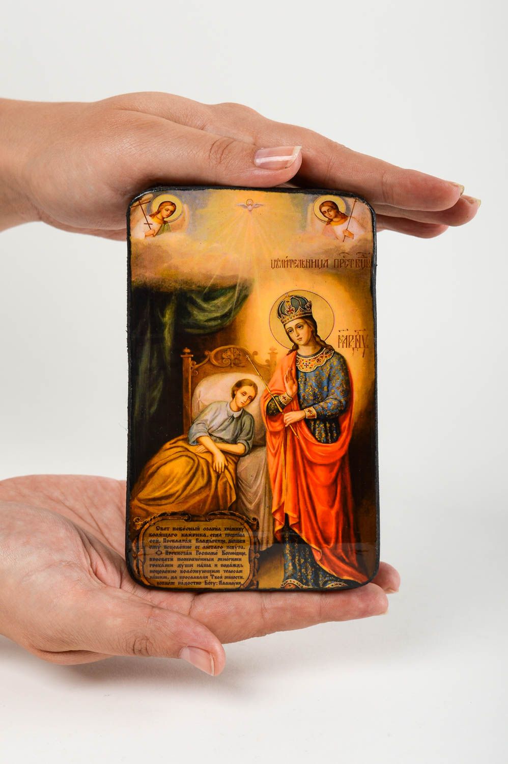 Handmade icon faith-healer orthodox Mary God's Mother Blessing Virgin photo 5