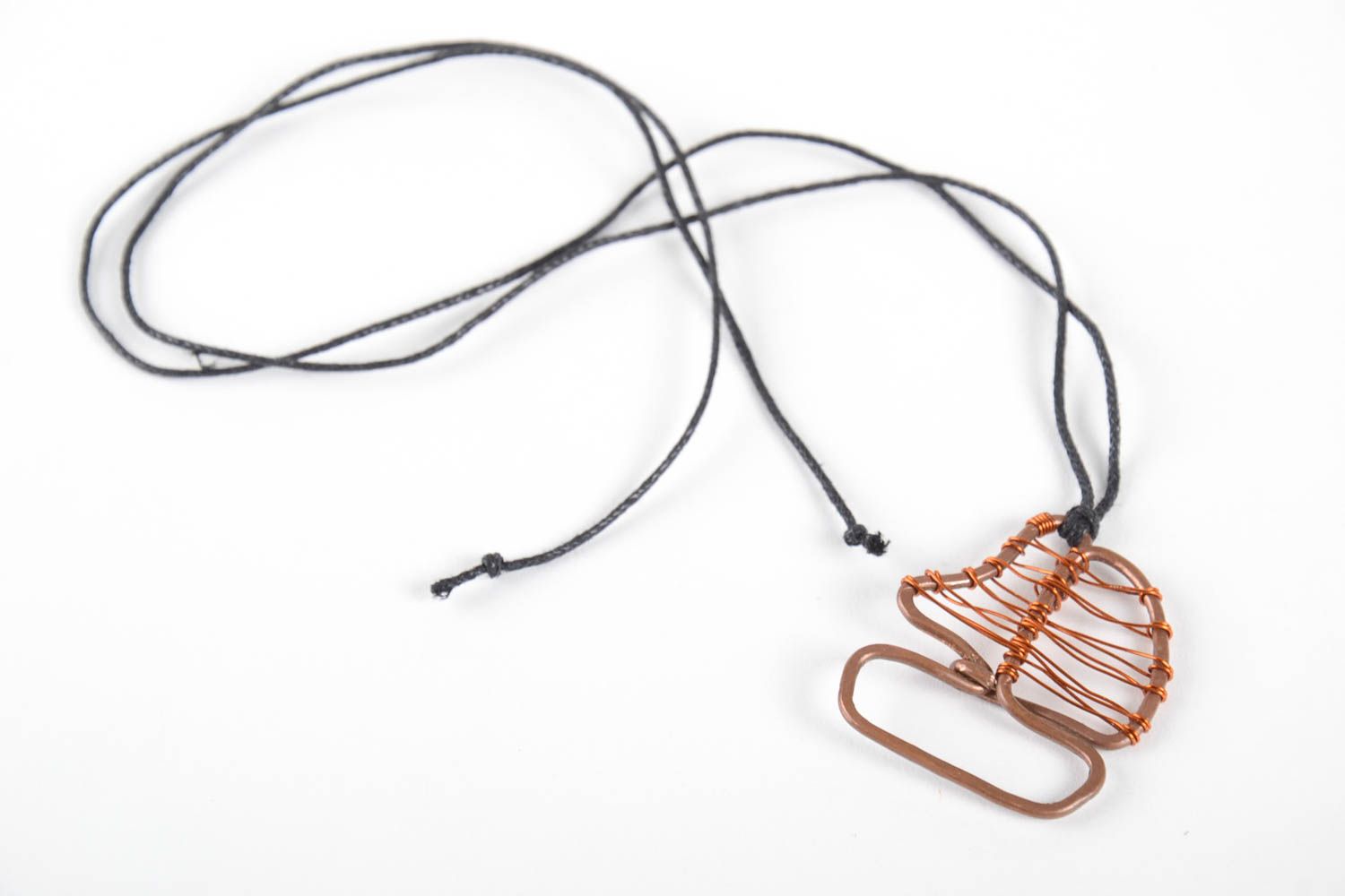 Metal copper jewelry handmade pendant wire wrap jewelry stylish accessories photo 4