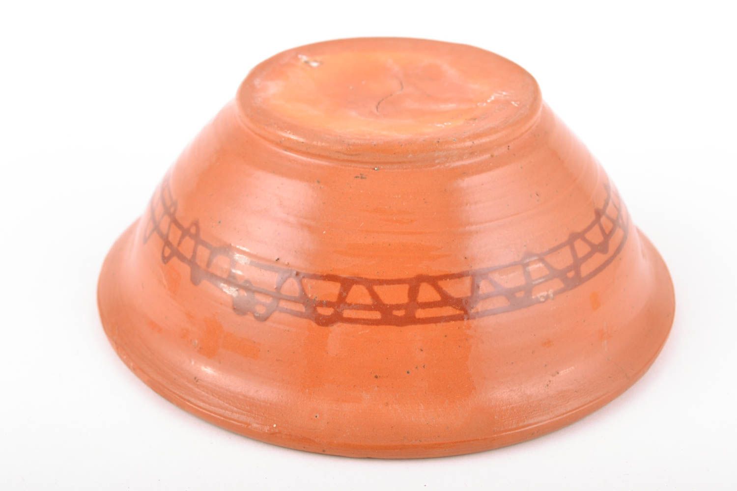 Petit bol céramique avec peinture fait main marron original style ethnique photo 5