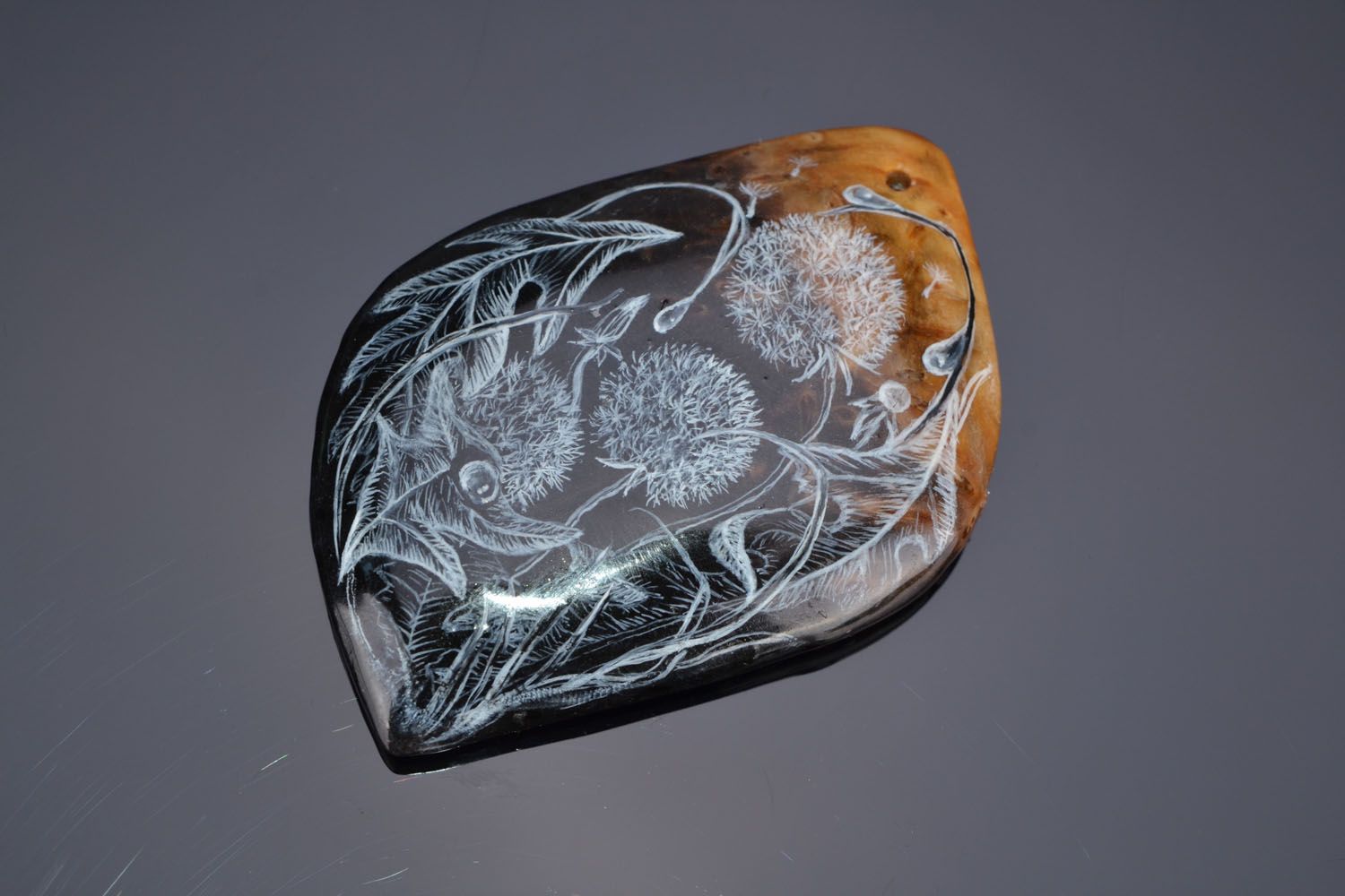 Pendant made of natural agate Sleeping Dandelions photo 1