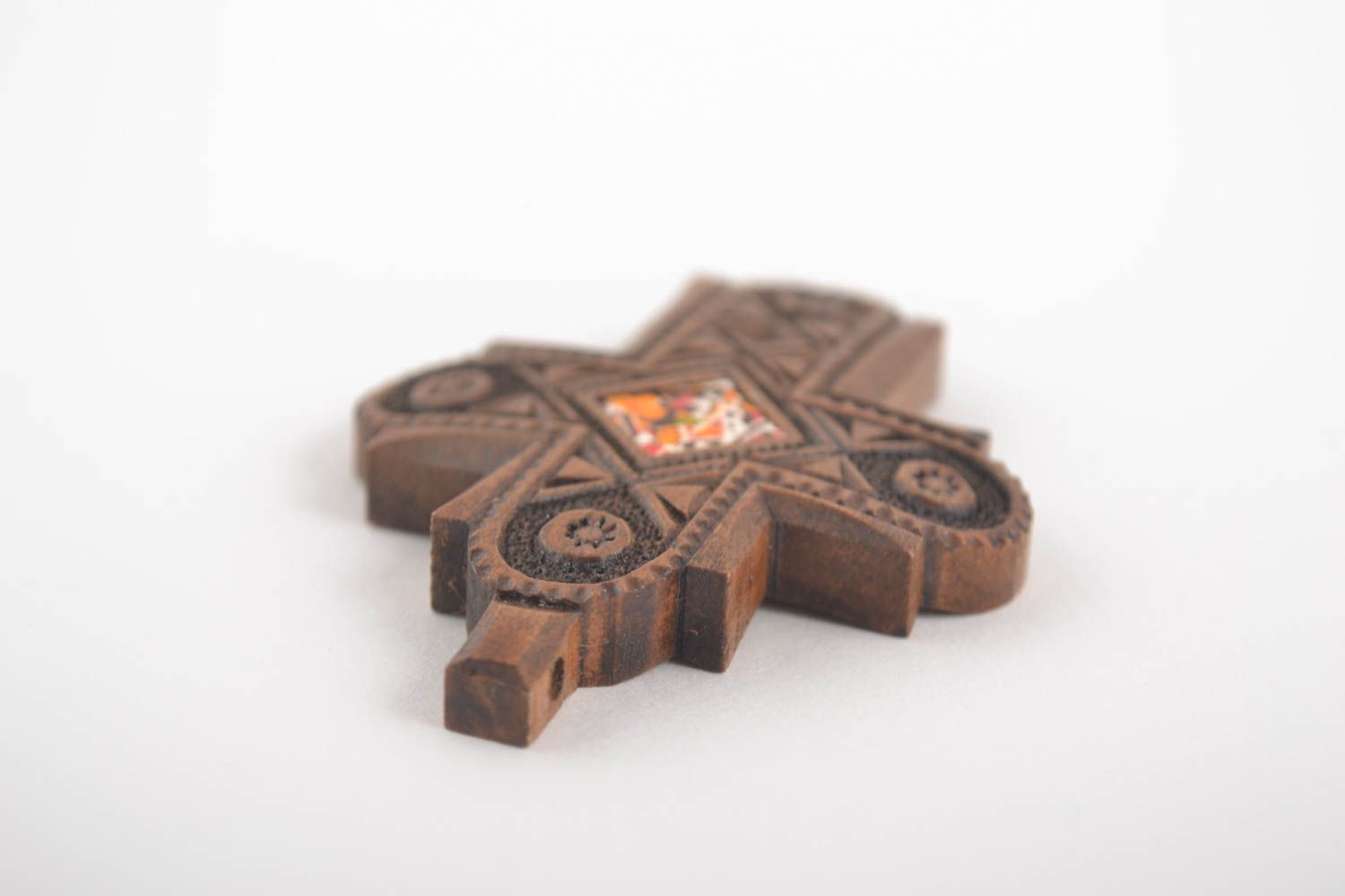 Schmuck Kettenanhänger handmade Kreuz aus Holz Holzkreuz Anhänger ausgefallen foto 3