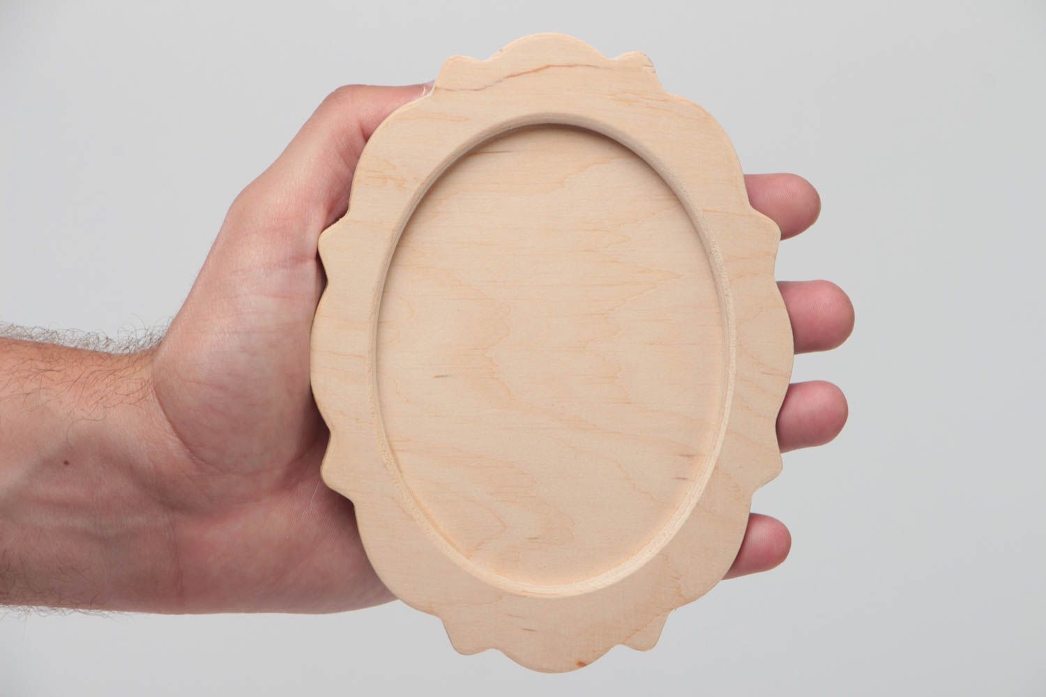 Forme en bois brut fait main à décorer ou peindre pour petit plat ovale photo 5