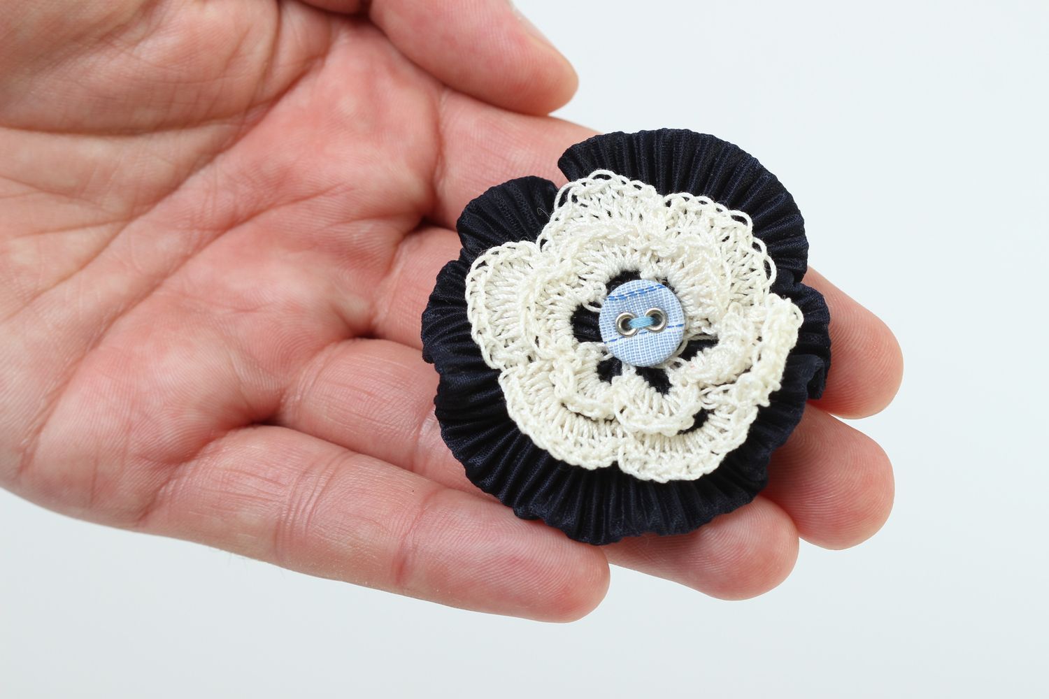 Handmade crochet flower jewelry findings jewelry making supplies small gifts photo 5