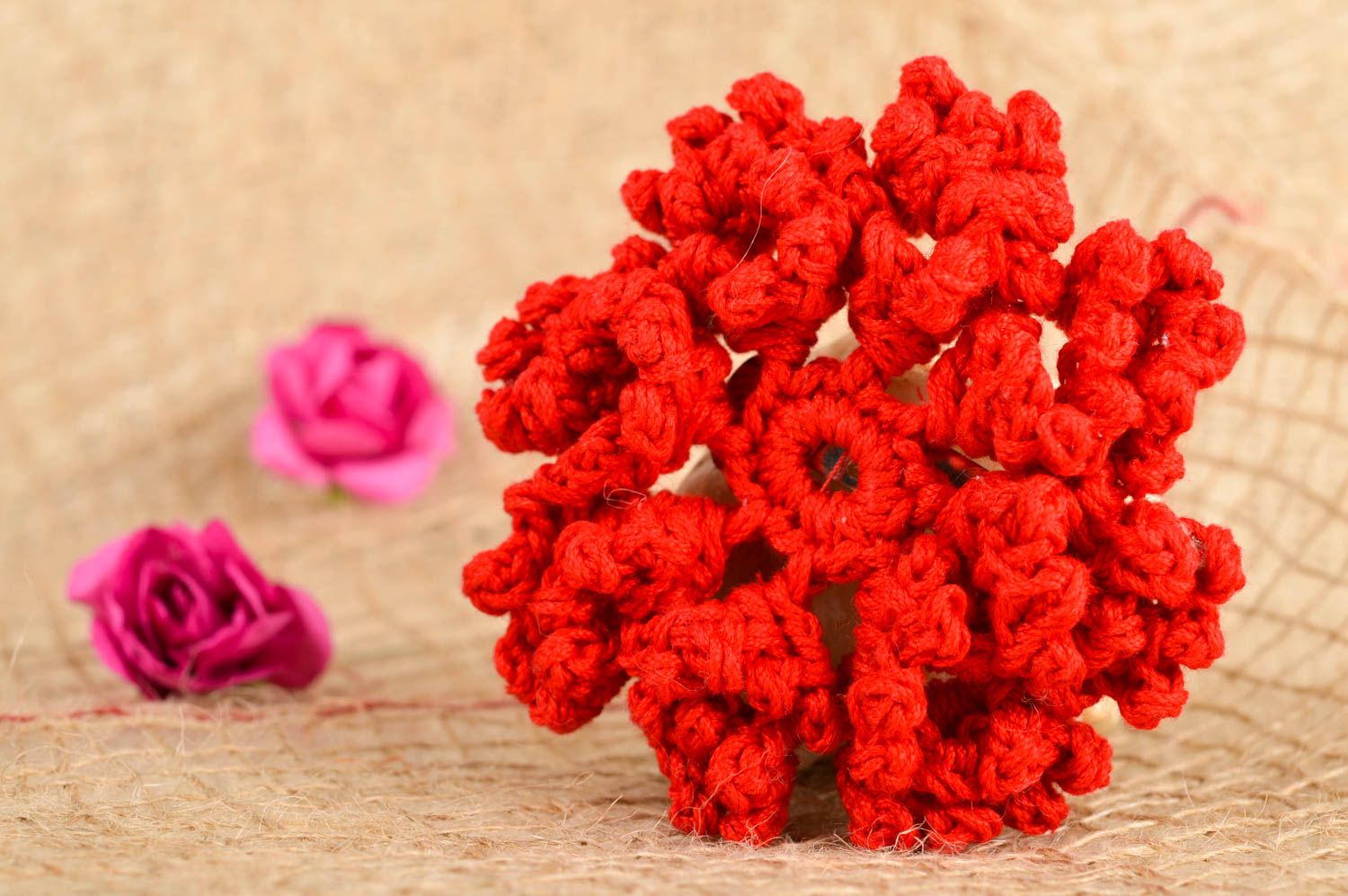Handmade crocheted barrette children hair accessories flower hair clips photo 1