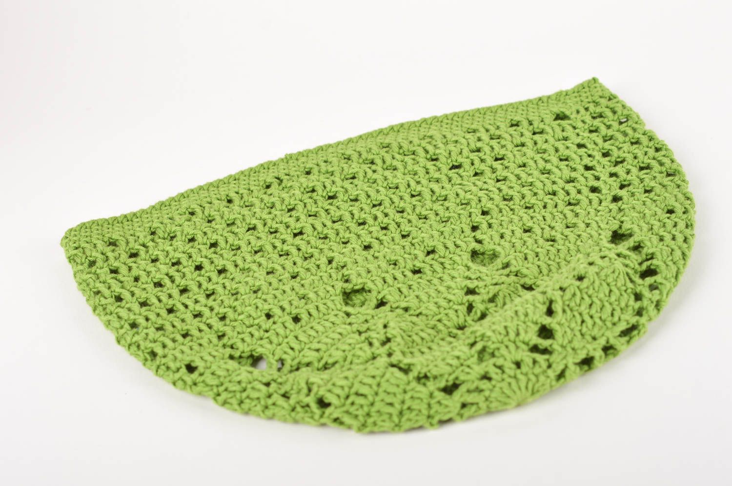 Bonnet tricot fait main Chapeau au crochet tricoté vert Vêtement enfant photo 2