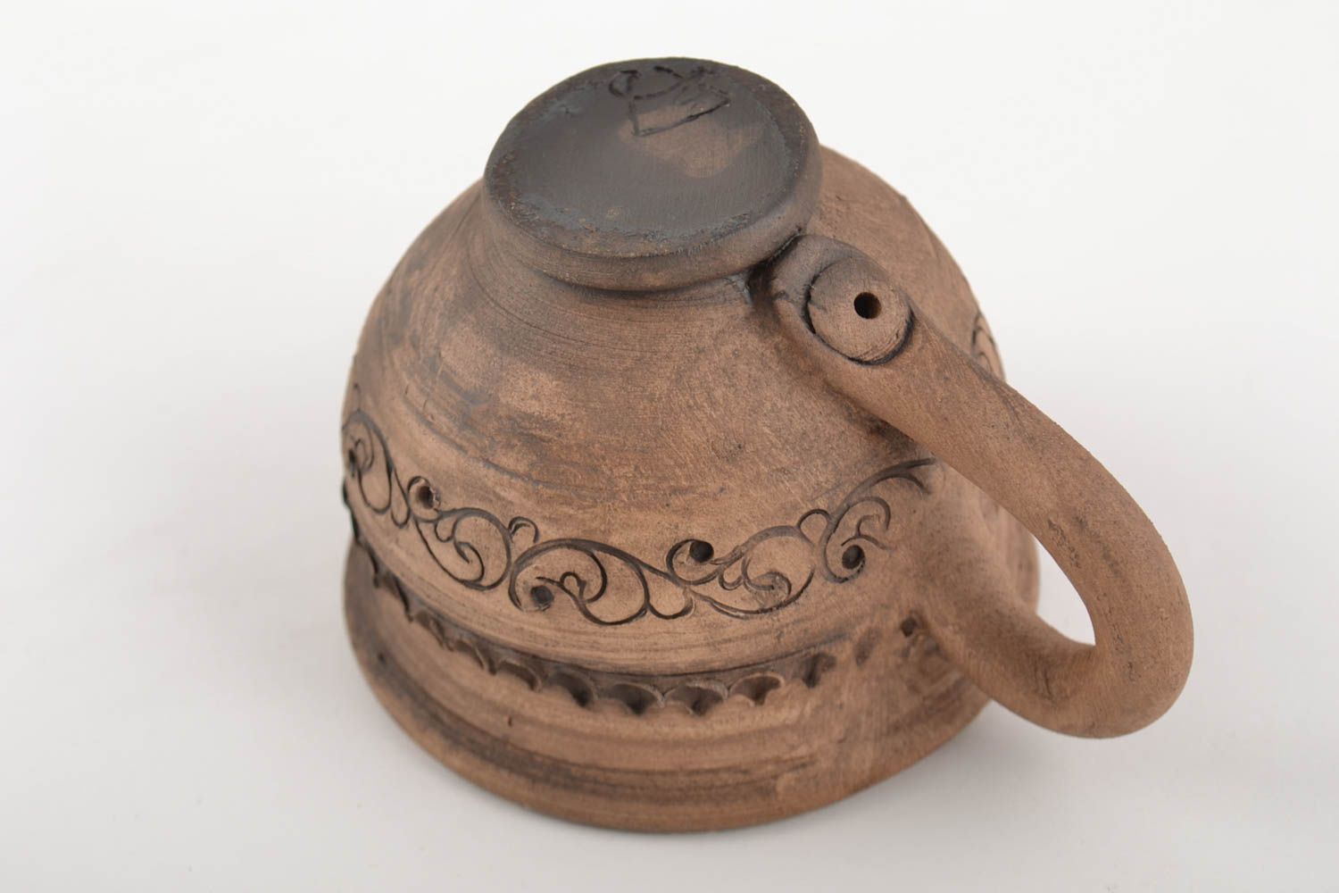 Handmade clay cup 150 ml kitchen pottery decorative ceramic mug for home photo 5
