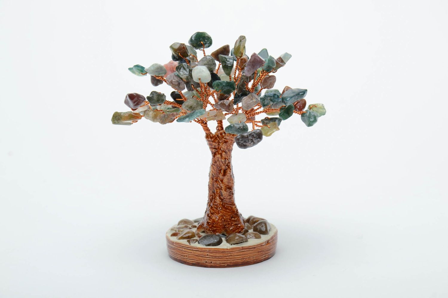Arbre miniature en pierres jaspe bonsaï photo 2