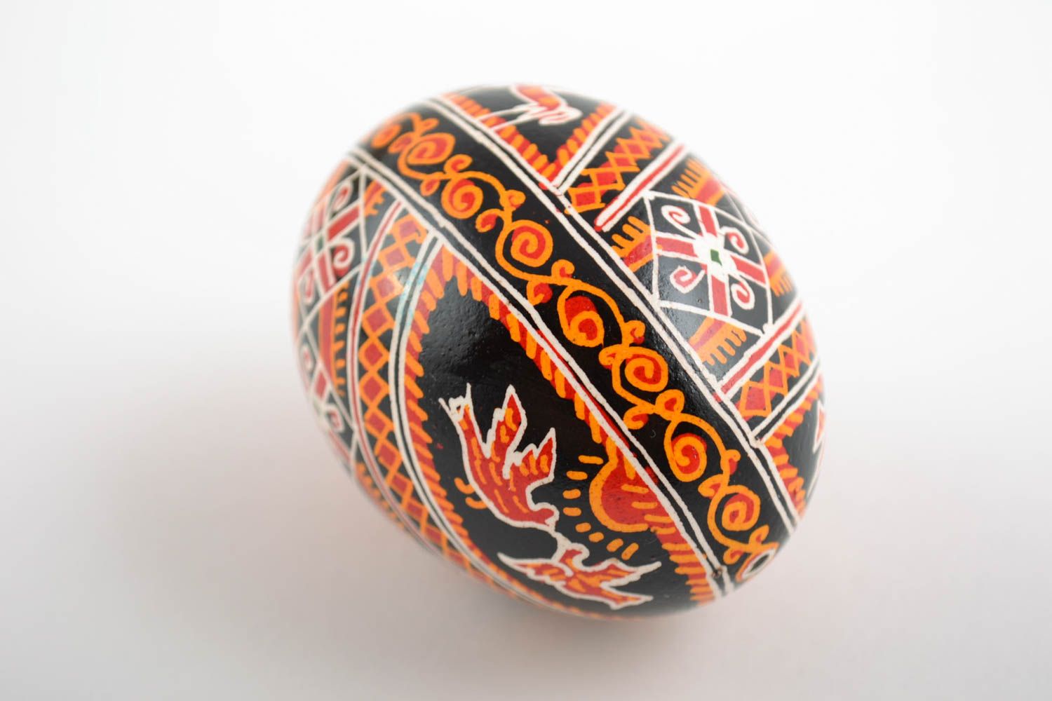 Easter chicken egg pysanka painted with acrylics beautiful handmade Easter decor photo 3