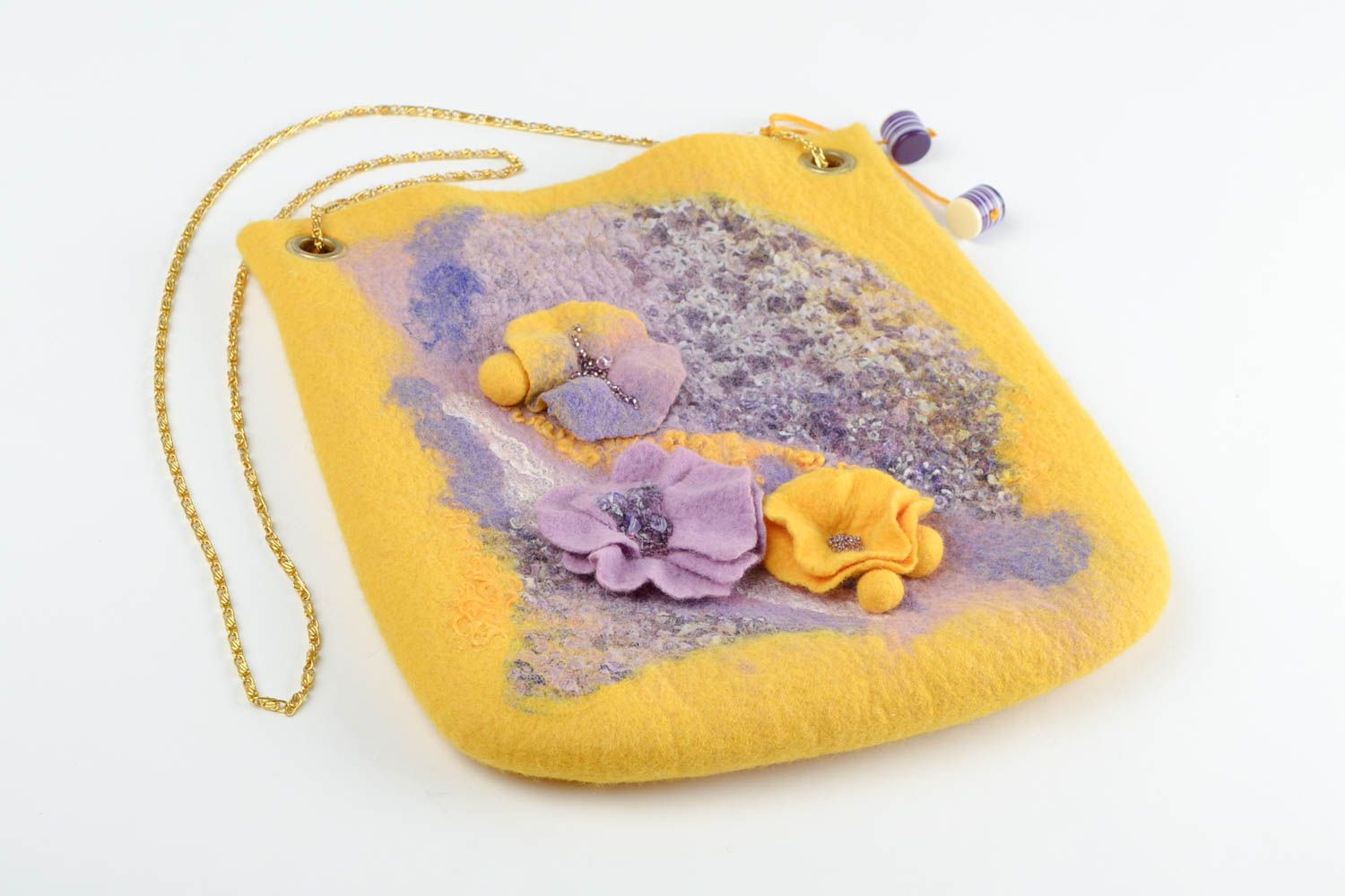 Beautiful handmade wool bag shoulder bag design wool felting gifts for her photo 3