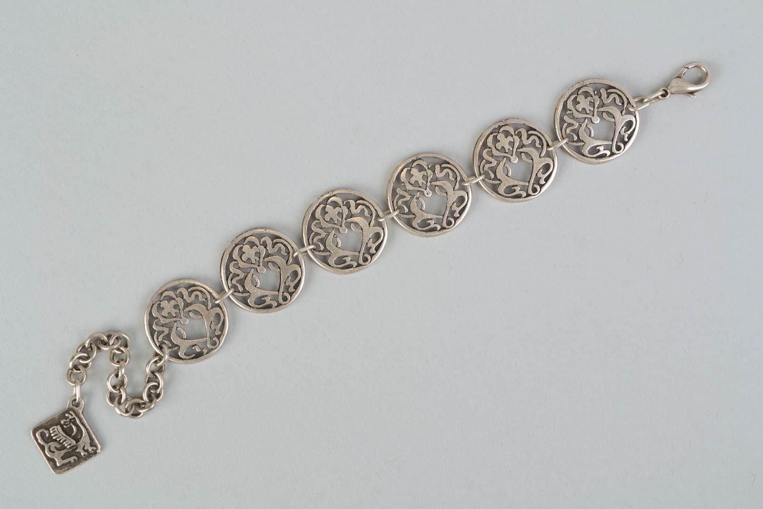 Bracelet en métal original fait main de créateur taille réglable Entrelacs photo 3