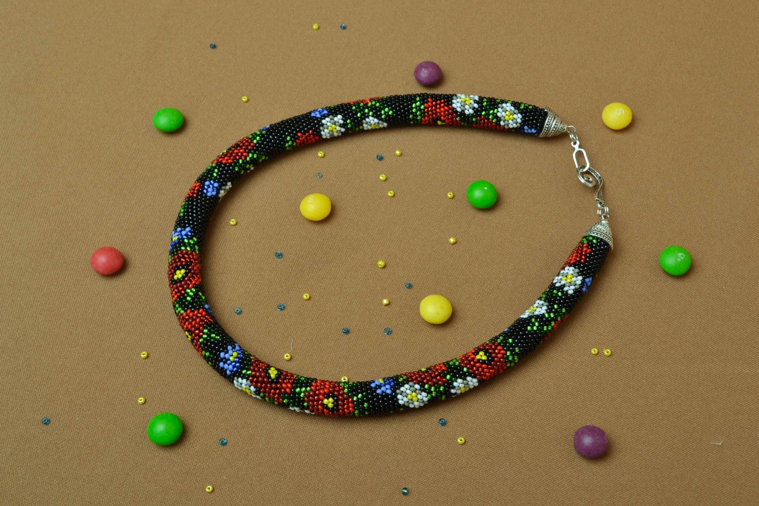 Beaded cord necklace photo 5