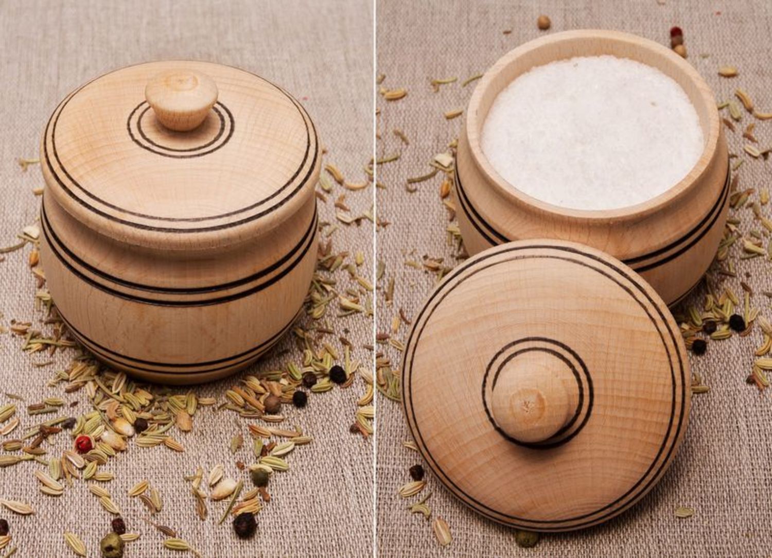 Wooden salt shaker with cover photo 2