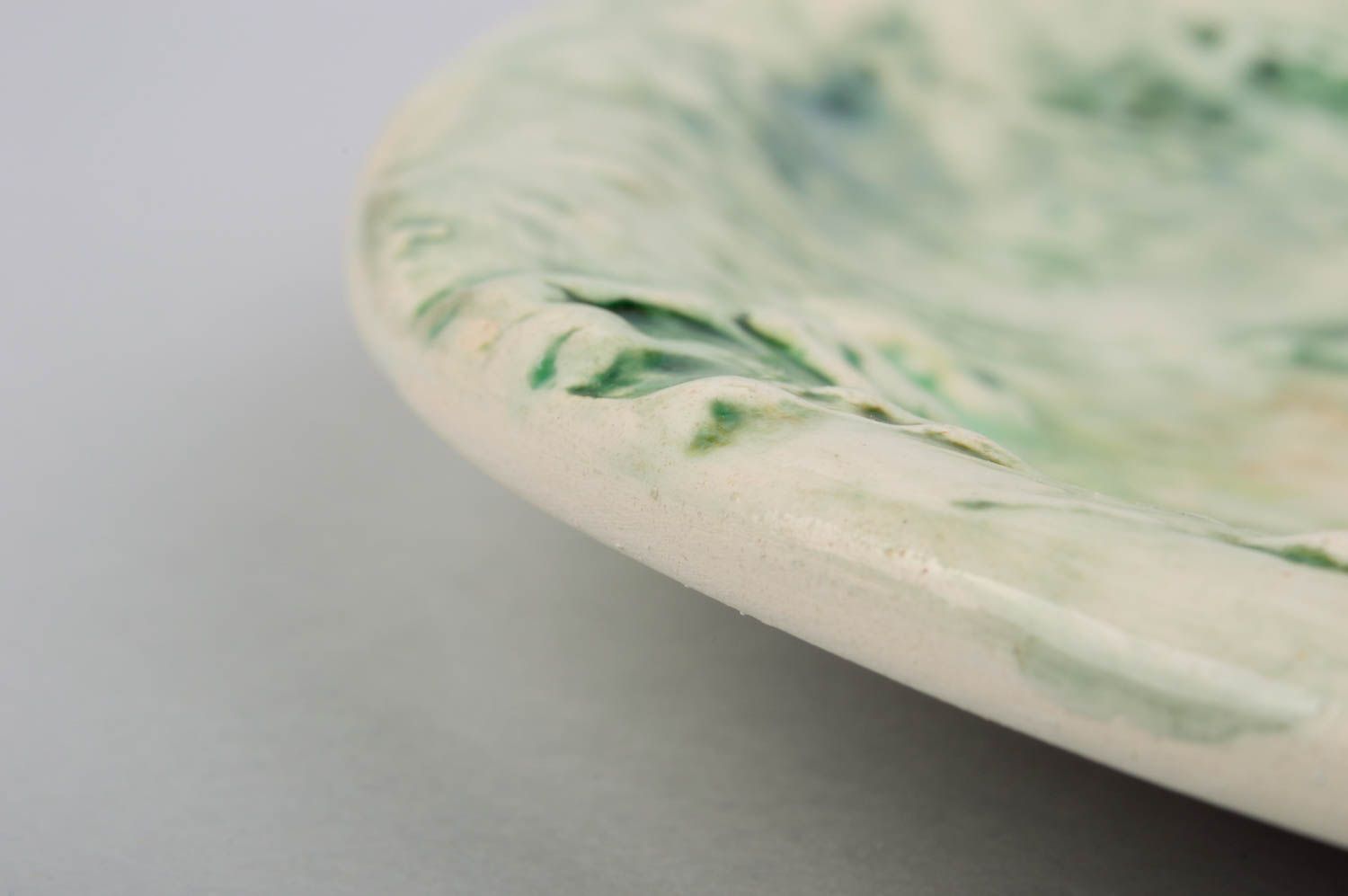 Handmade designer plate unusual ceramic kitchenware stylish interior decor photo 5