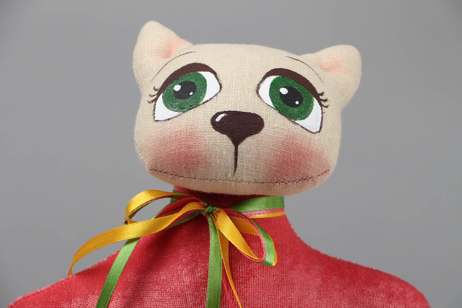 Soft toy Cat in Red photo 2