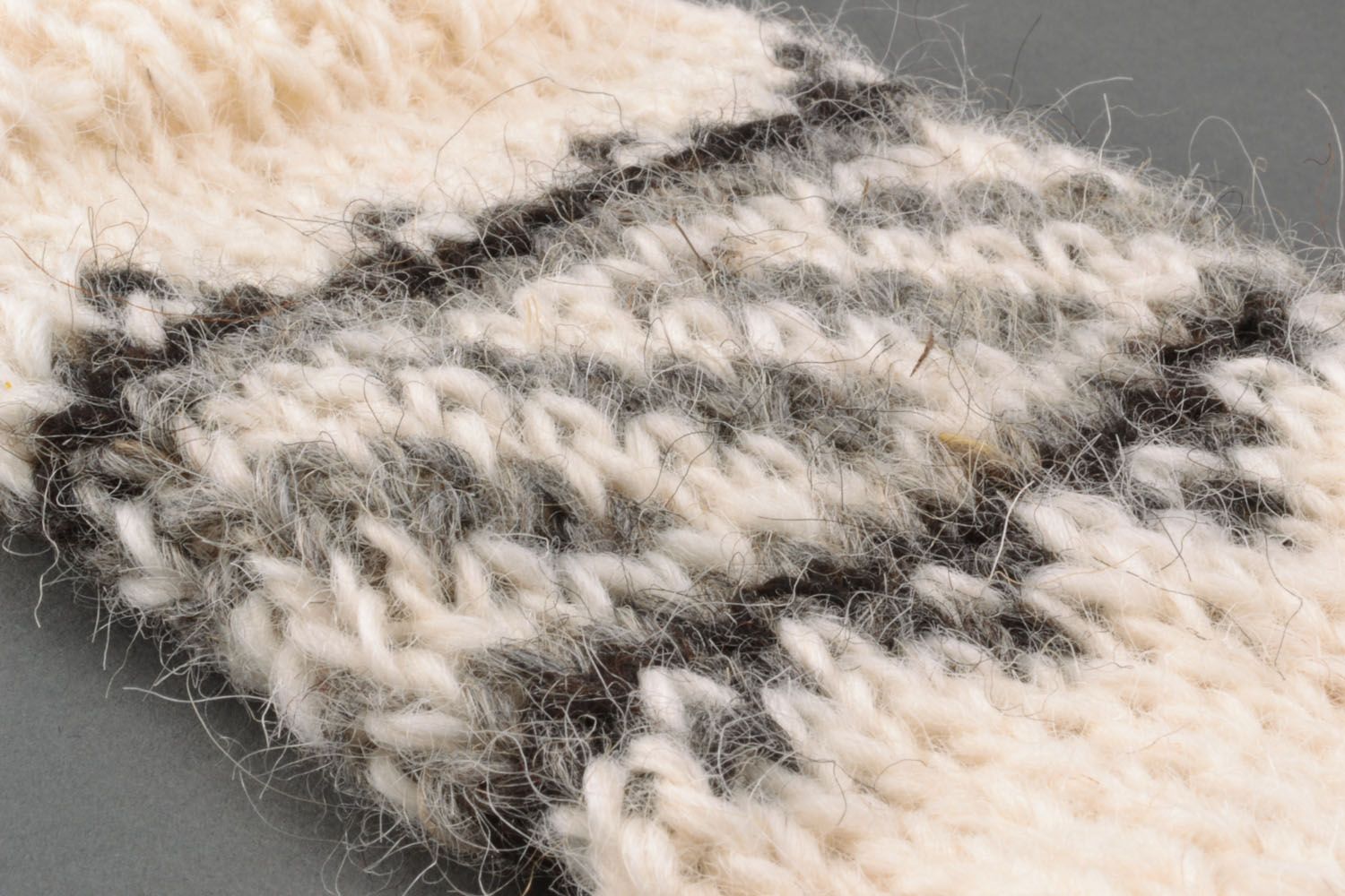 Chaussettes tricotées laine blanches originales  photo 3
