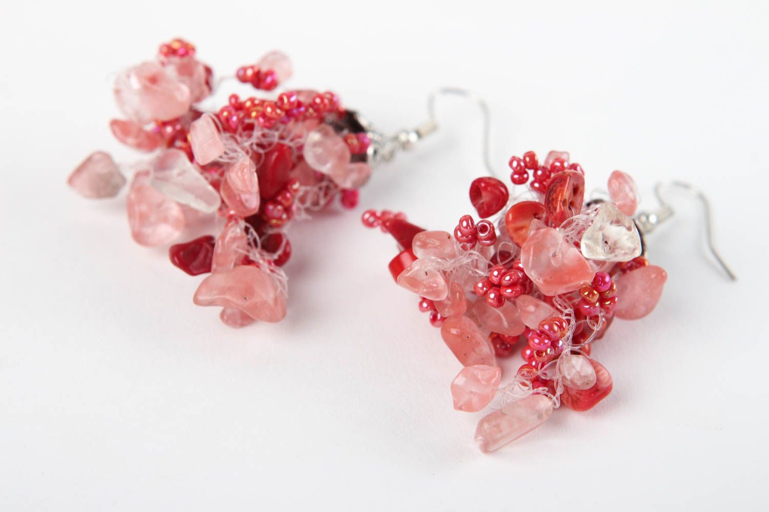 Unusual handmade gemstone bead earrings long beaded earrings gifts for her photo 3