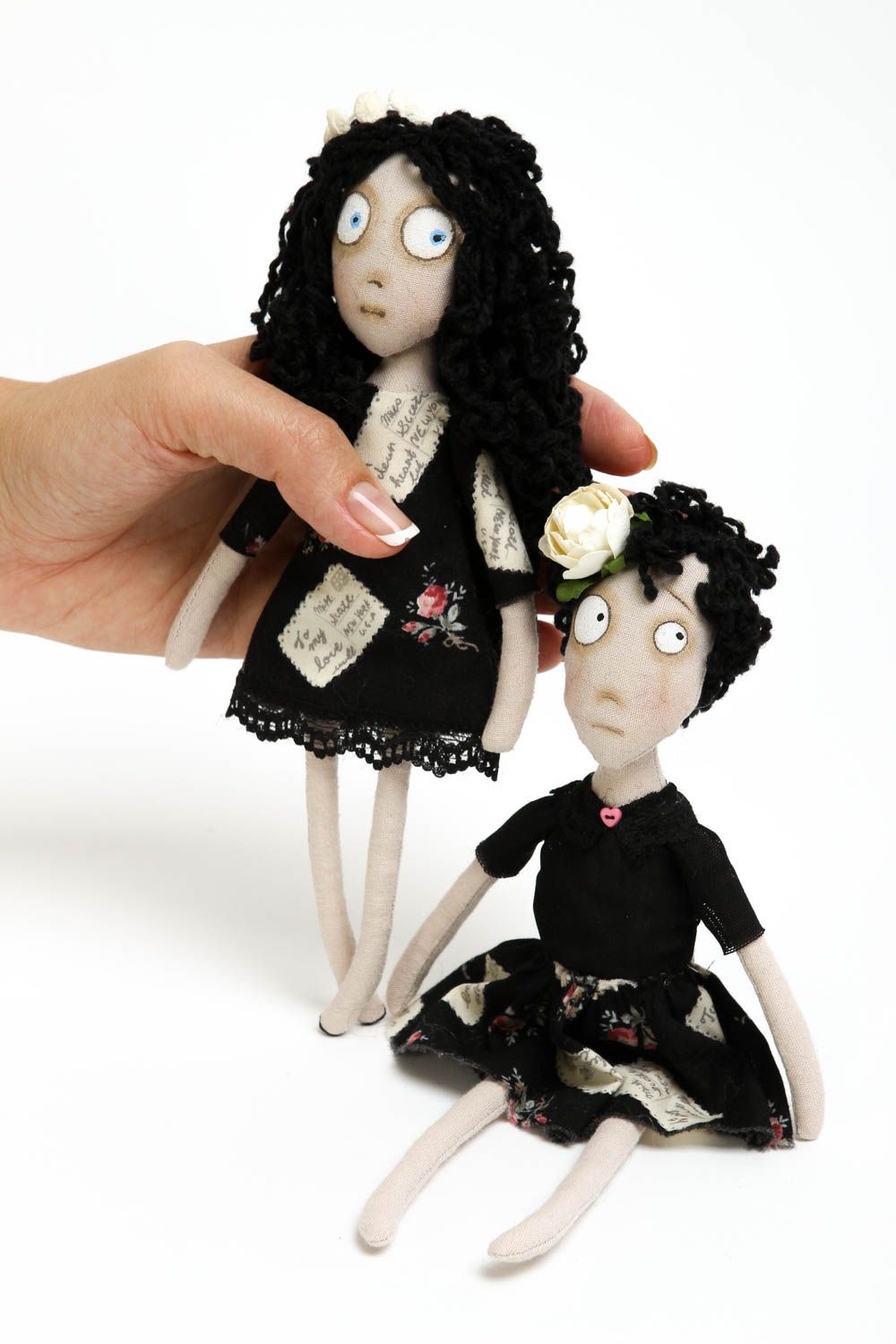Handgefertigtes Puppen Set Designer Puppen kreative Geschenkideen 2 Stück  foto 5