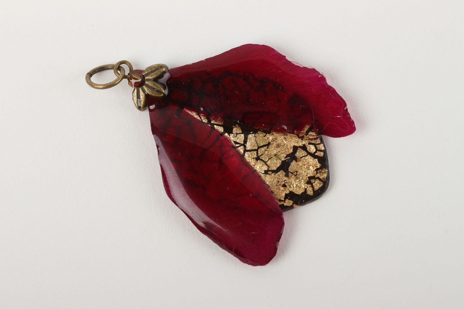 Handmade epoxy resin pendant botanic jewelry designer jewelry present for girls photo 2