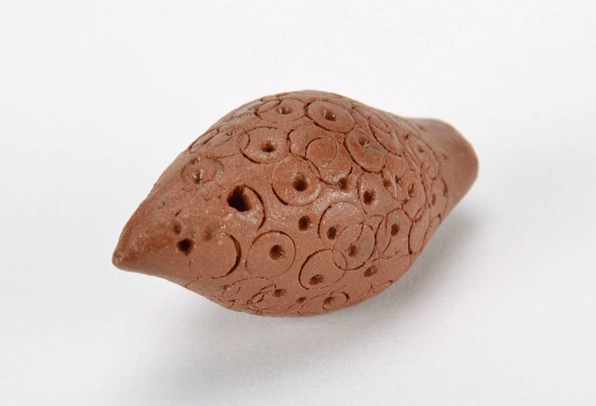 Handmade clay penny whistle photo 3