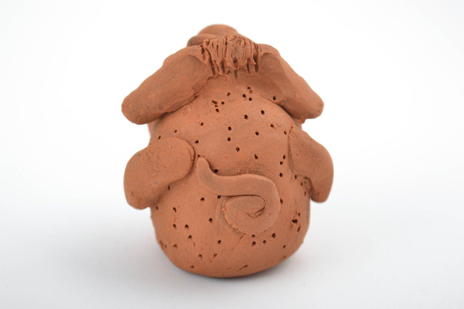 Handmade Dekofigur Hund Keramik Deko Figur aus Ton wunderschön braun foto 2