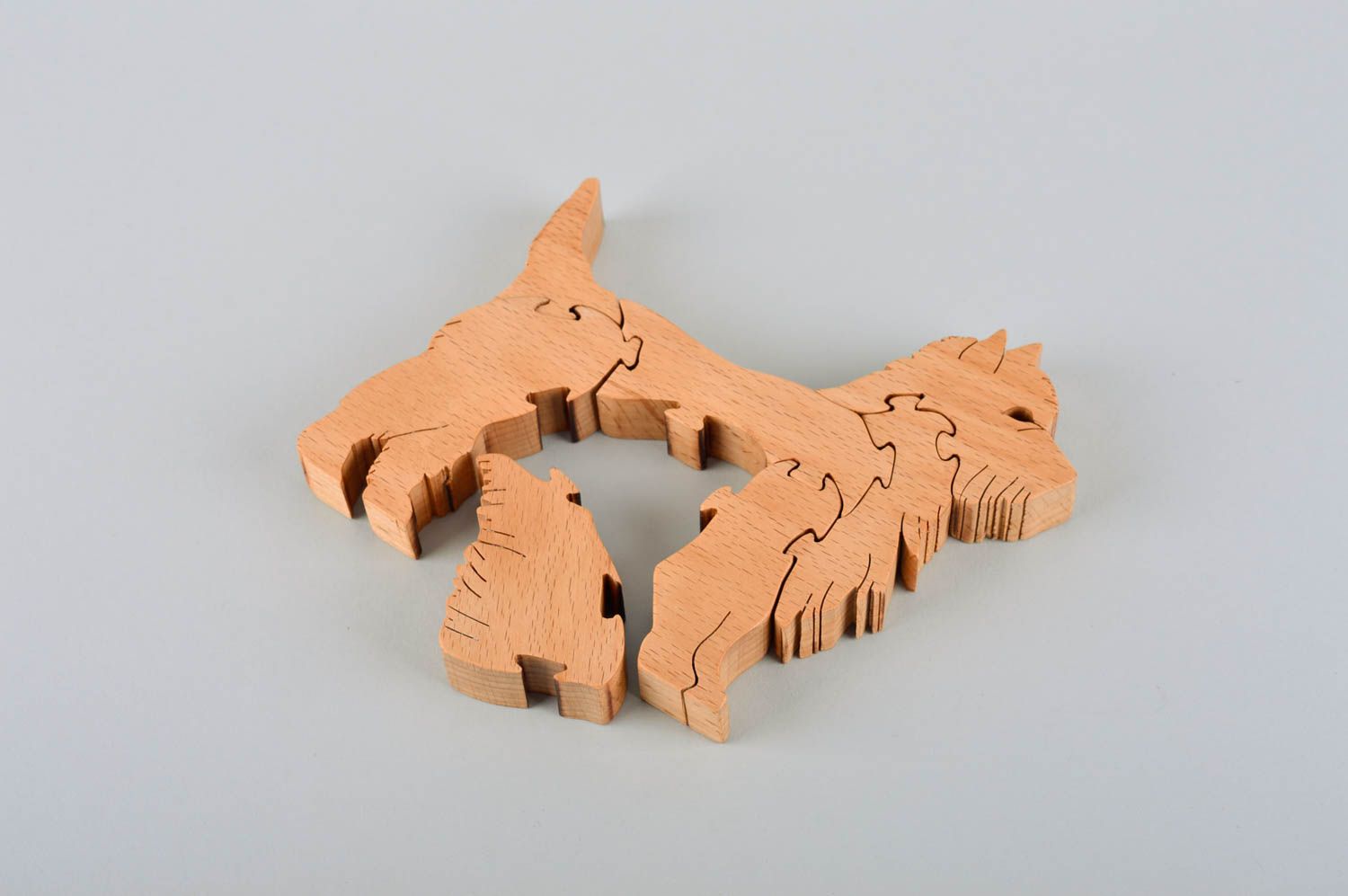 Детская головоломка ручной работы пазлы для детей игрушка из дерева Собака фото 5