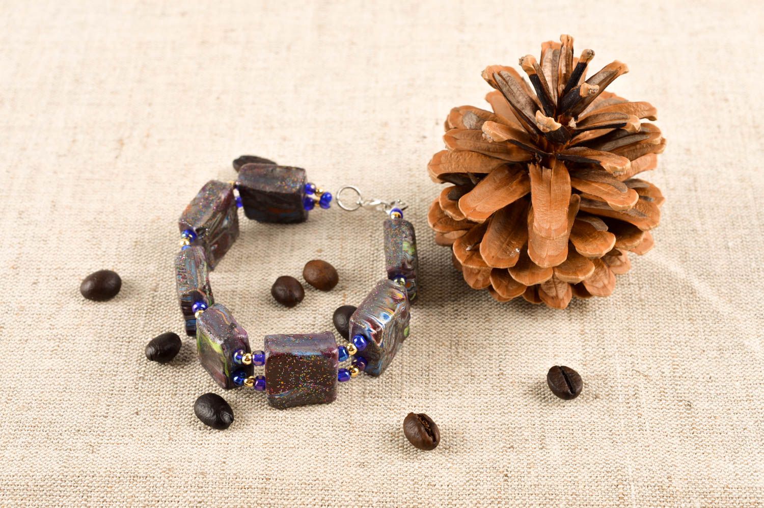 Handmade bracelet polymer clay womens bracelet designer accessories gift for her photo 1