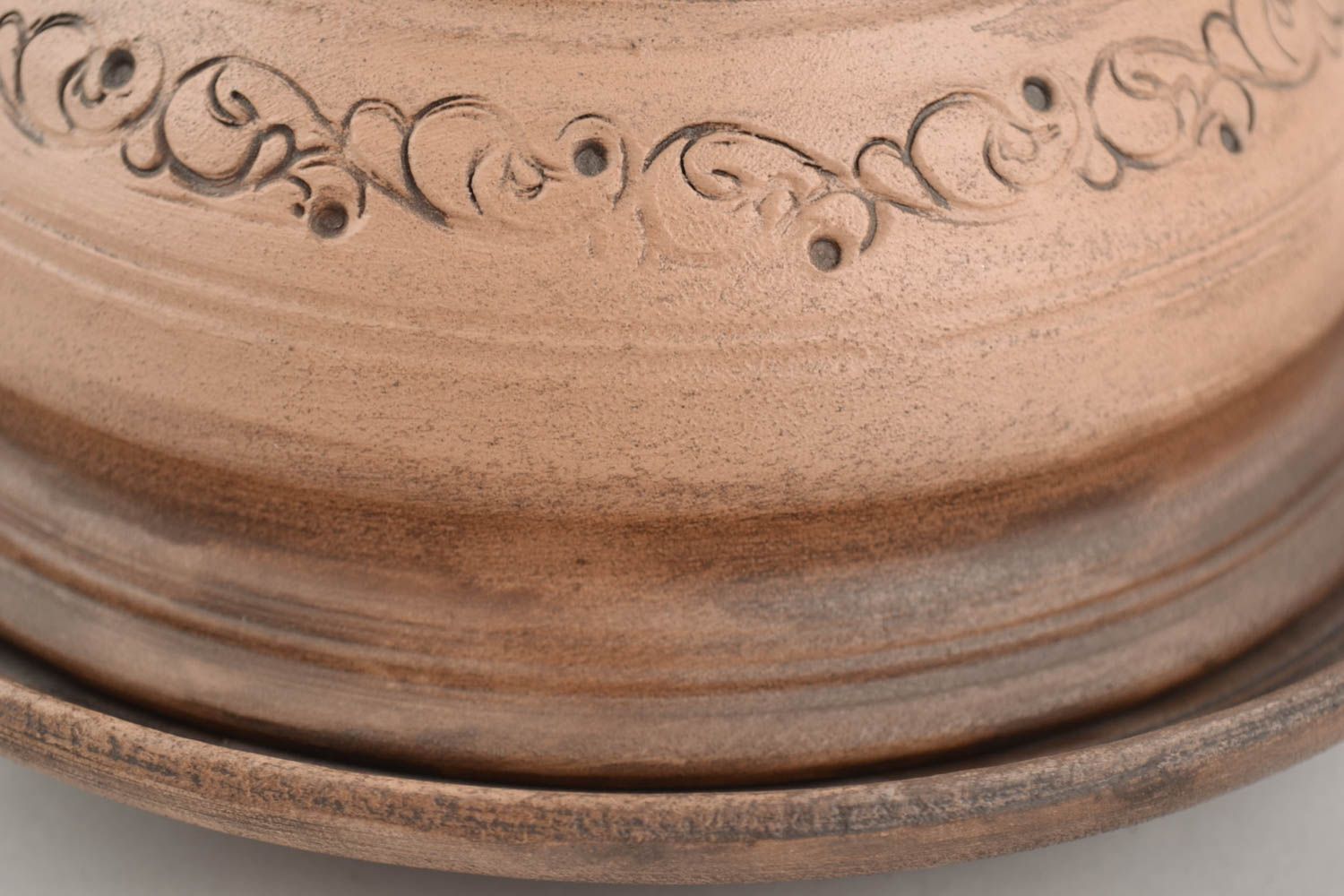 Mantequera de cerámica hecha a mano hermosa 500 ml recipiente de alfarería foto 4