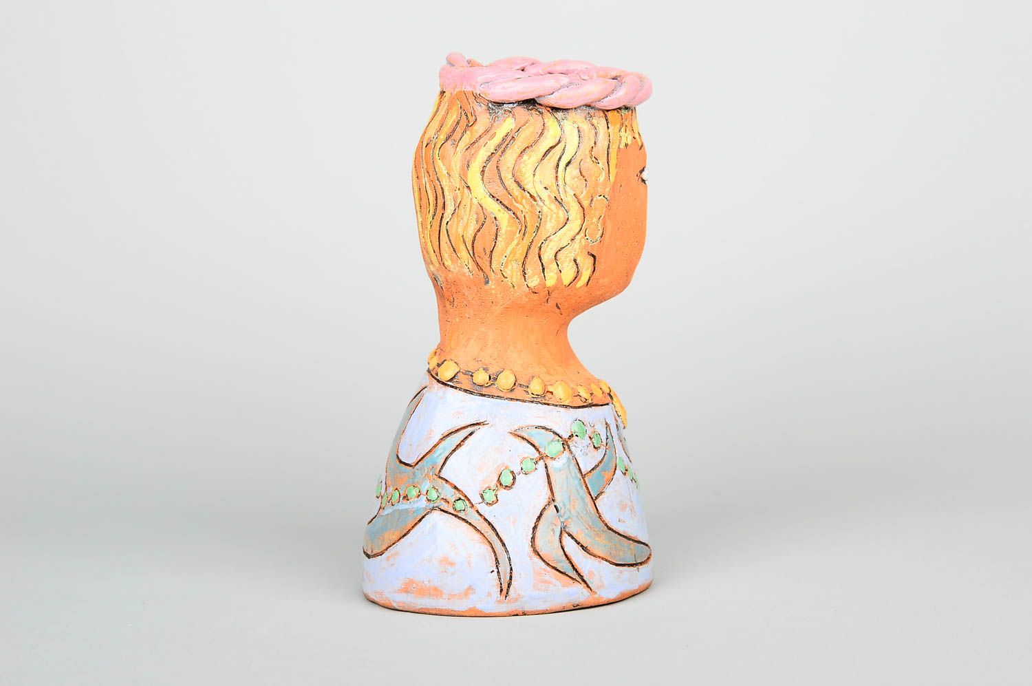 Красивая ваза хенд мейд керамическая ваза для цветов декор для дома необычная фото 3